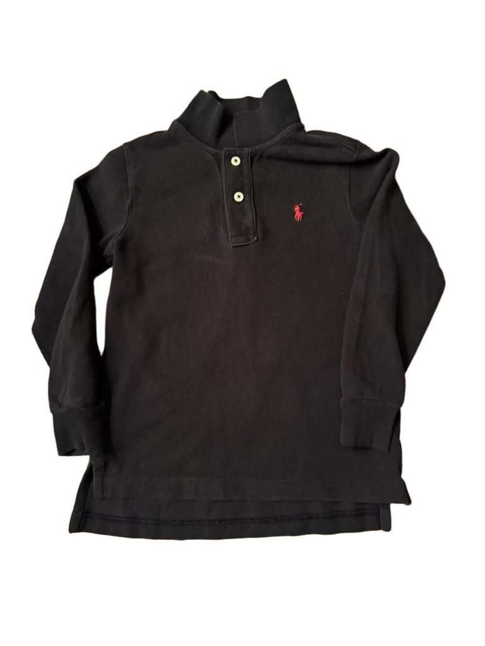 Polo Ralph Lauren Kids Black Long Sleeve Polo Shirt Size 4. H1404